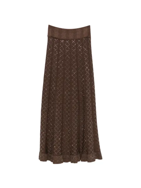 SANDRO elasticated-waistband maxi skirt Brown SFPJU01584
