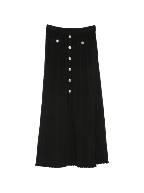 SANDRO button-embellished flared skirt Black SFPJU01502
