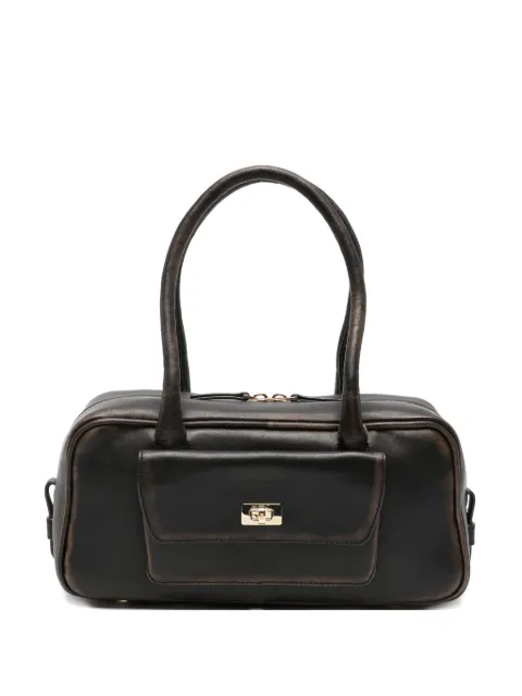 SANDRO Ezmehralda leather shoulder bag Brown SFASA01752