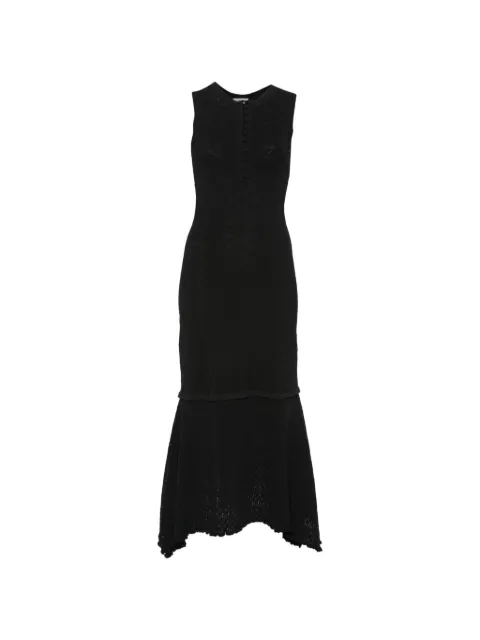 SANDRO lace-effect ruffled knitted dress Black SFPRO04952