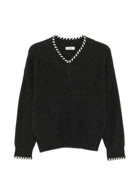 SANDRO V-neck long-sleeve sweater Grey SFPPU02966