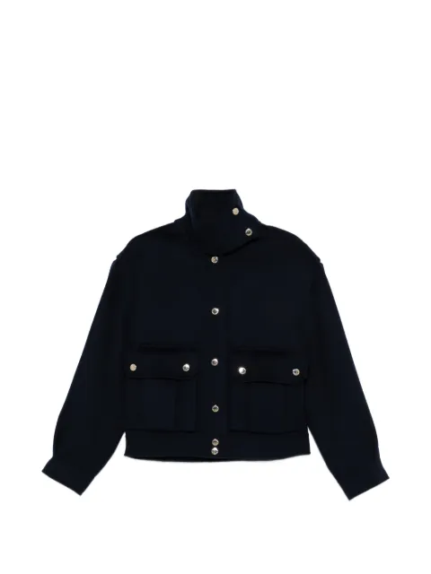 SANDRO button-up wool jacket Blue SFPOU00810