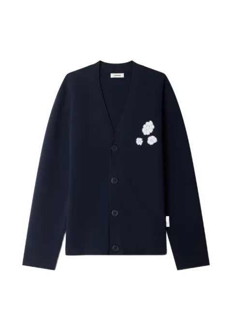 SANDRO furry-jacquard flower cardigan Blue SHPTR00853
