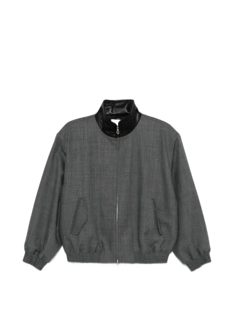 SANDRO leather-collar wool jacket Grey SFPBL01384