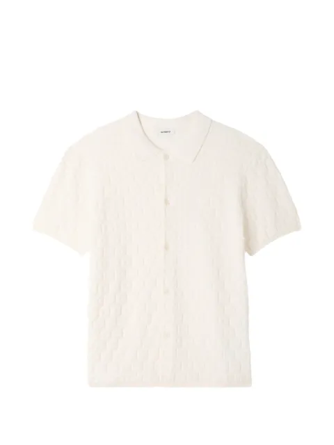 SANDRO jacquard-knit short-sleeve cardigan Neutrals SHPTR00822