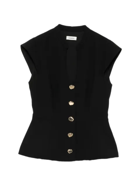 SANDRO sleeveless button-fastening top Black SFPTO00968