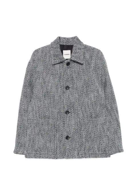 SANDRO button-up wing-collar jacket Grey SHPBL01380