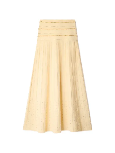 SANDRO long knit skirt with bells Yellow SFPJU01791