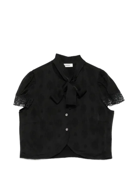 SANDRO lace-trim paisley-jacquard shirt Black SFPTO00973