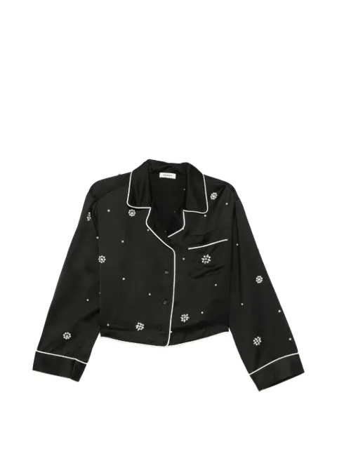 SANDRO bead-embellished piped shirt Black SFPCM01705