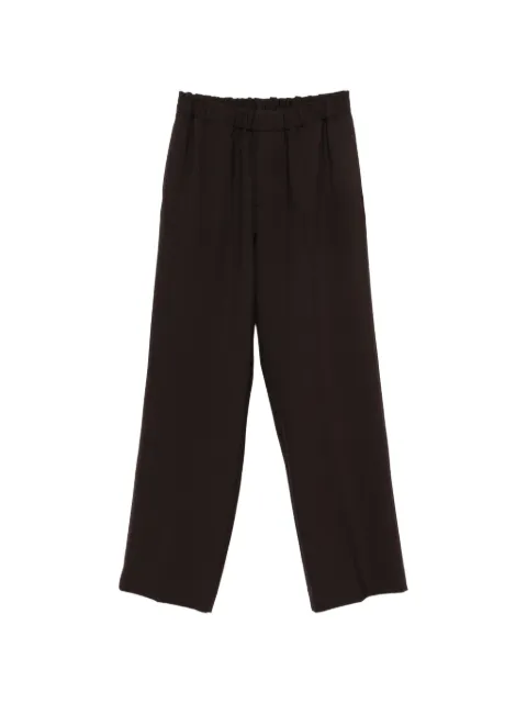 SANDRO elastic-waistband trousers Brown SHPPA00893