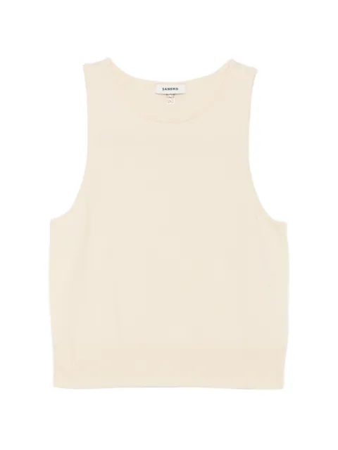 SANDRO sleeveless fine knit vest Neutrals SFPPU02675