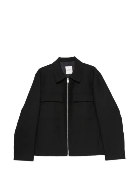 SANDRO Theodore patch-pocket zip-up jacket Black SHPBL01257
