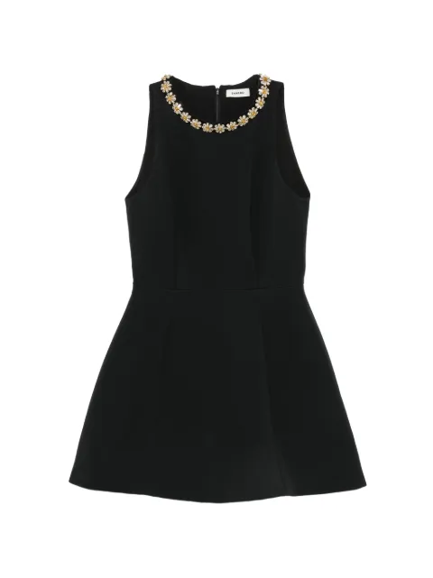 SANDRO embellished-neck sleeveless mini dress Black SFPRO04912