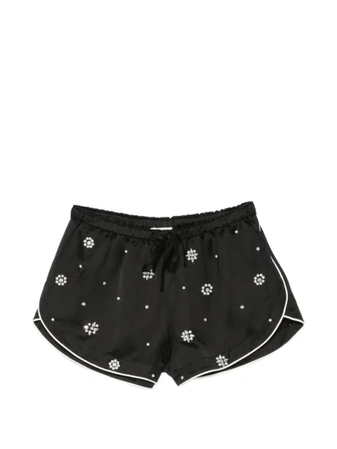 SANDRO bead-embellished rhinestone-detail shorts Black SFPSH00649