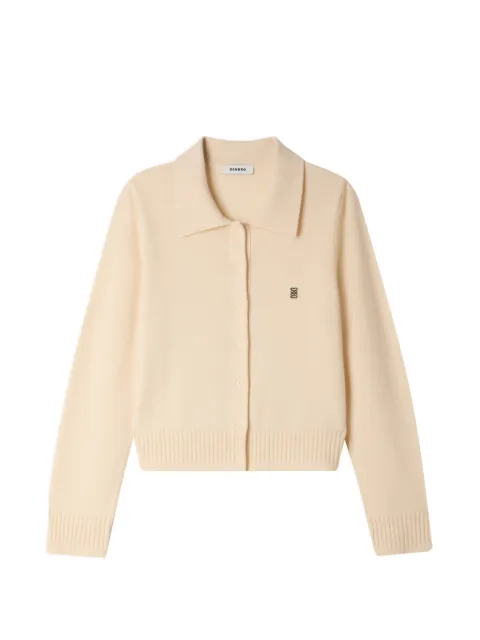 SANDRO shirt-collar cardigan Neutrals SFPCA01281