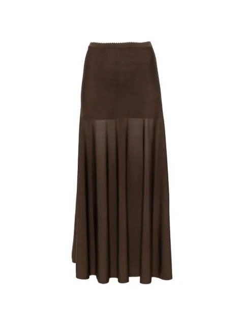 SANDRO knitted flared midi skirt Brown SFPJU01762