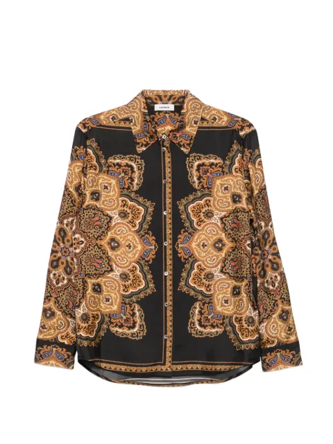 SANDRO pattern silk shirt Black SFPCM01781