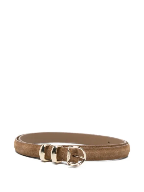 SANDRO suede metal-loop belt Brown SFACE00502