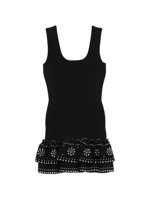 SANDRO stud-embellished ruffled dress Black SFPRO04991