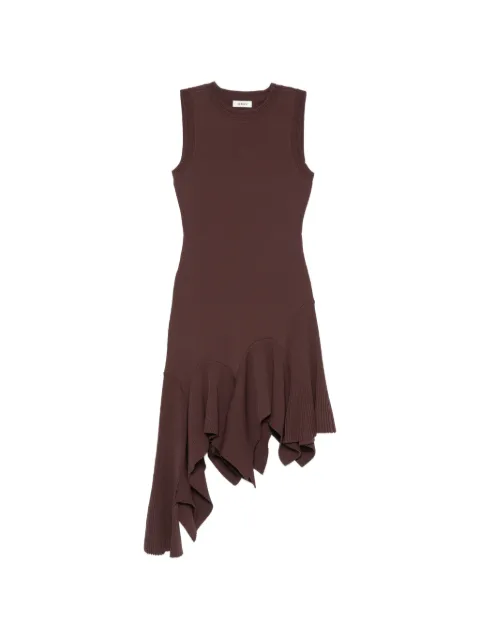SANDRO asymmetric ruffled mini dress Brown SFPRO04948