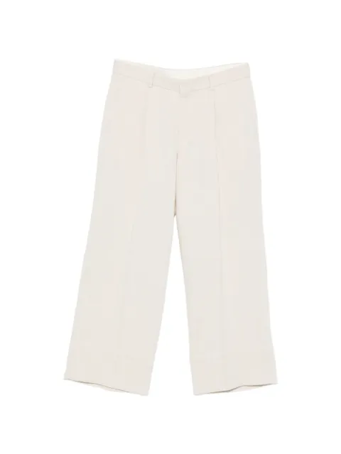 SANDRO pleat wide-leg trousers Neutrals SHPPA01940