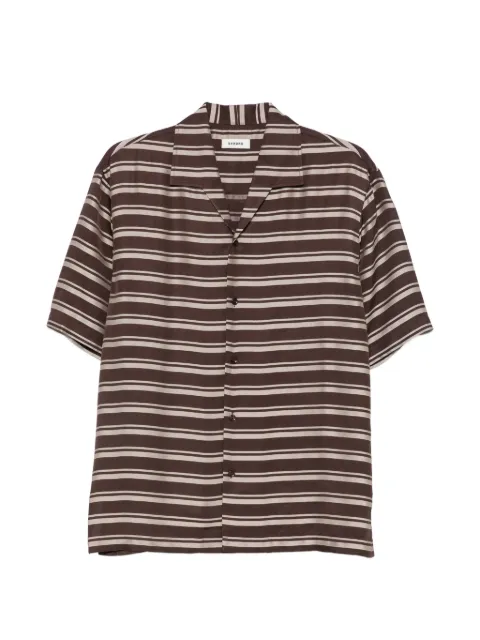 SANDRO striped short-sleeve shirt Brown SHPCM01687