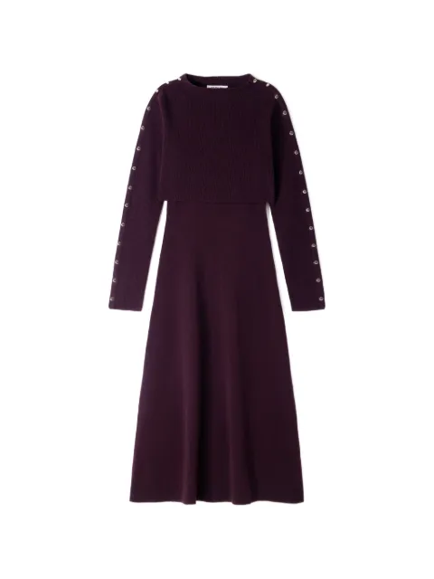 SANDRO stud-embellished knitted midi dress Purple SFPRO05063