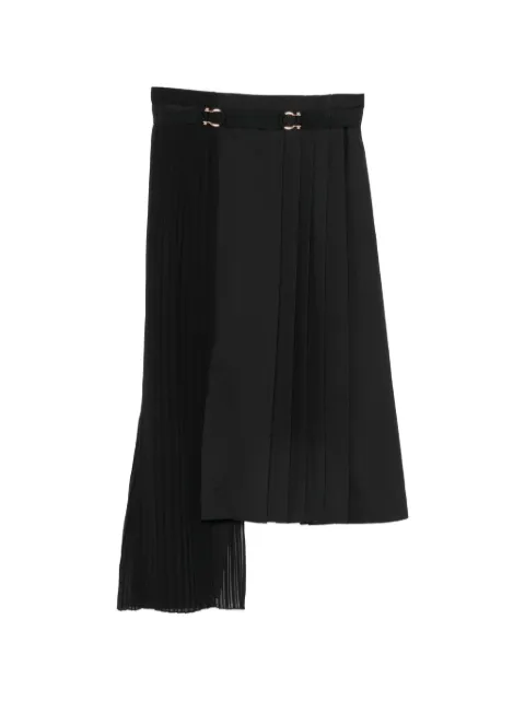 SANDRO Cecilia asymmetric pleated skirt Black SFPJU01735