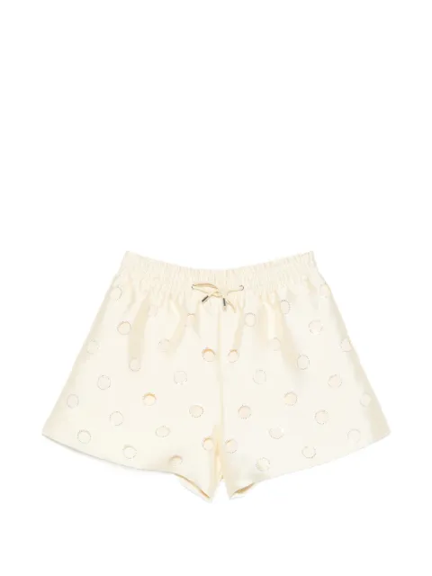 SANDRO rhinestone-embellished cut-out shorts Yellow SFPSH00640
