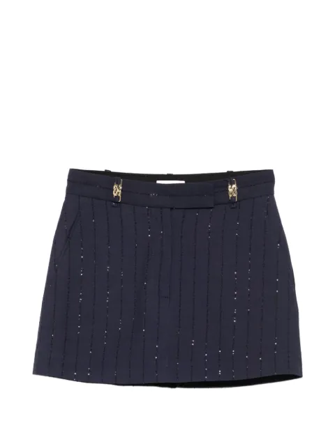 SANDRO sequin-embellished striped shorts Blue SFPSH00652