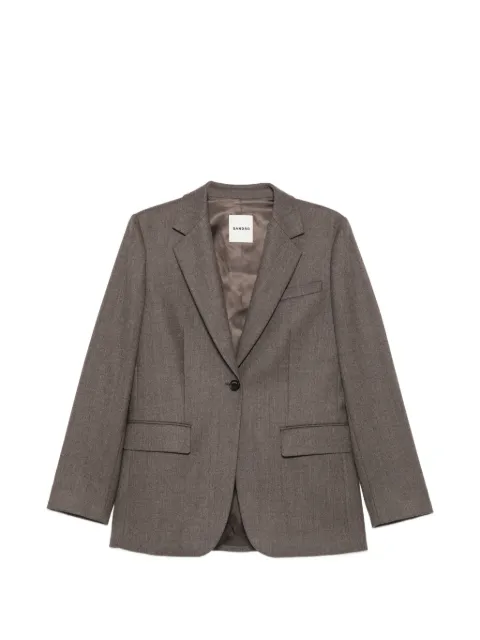 SANDRO notched-lapel single-breasted blazer Brown SFPVE01405