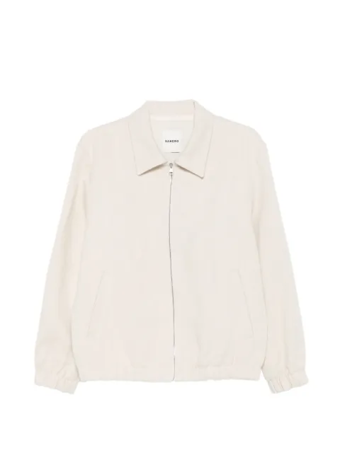 SANDRO zip-up wing-collar jacket Neutrals SHPBL01348