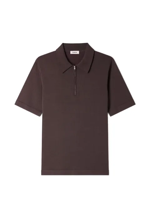 SANDRO zip-fastening polo shirt Brown SHPTR00344
