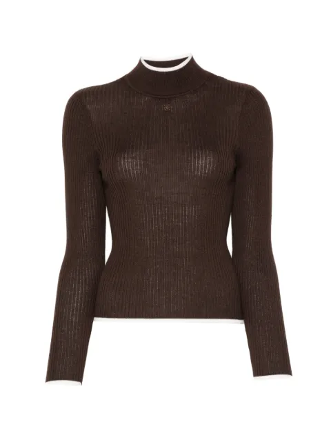 SANDRO ribbed-knit high-neck sweater Brown SFPPU02913