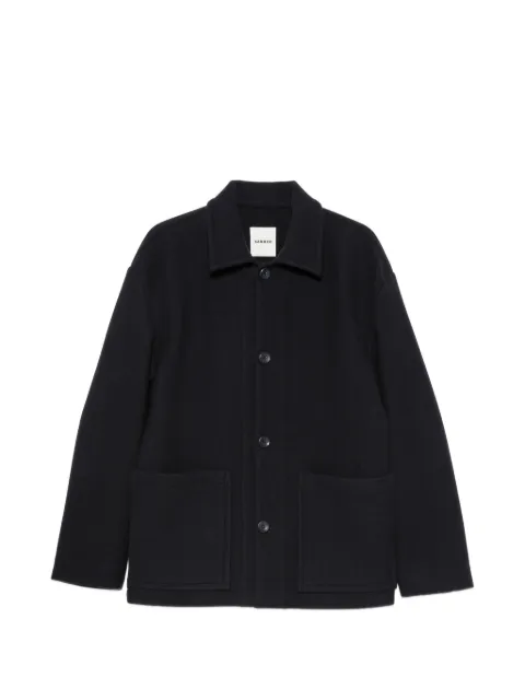 SANDRO button-fastening wing-collar jacket Blue SHPBL01347