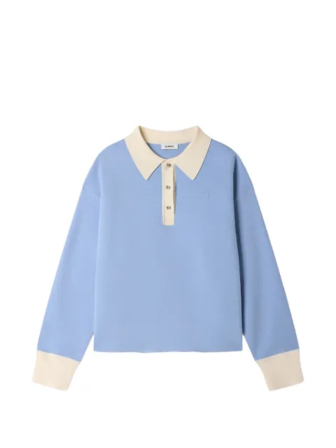 SANDRO polo-collar buttoned polo top Blue SFPPU02881