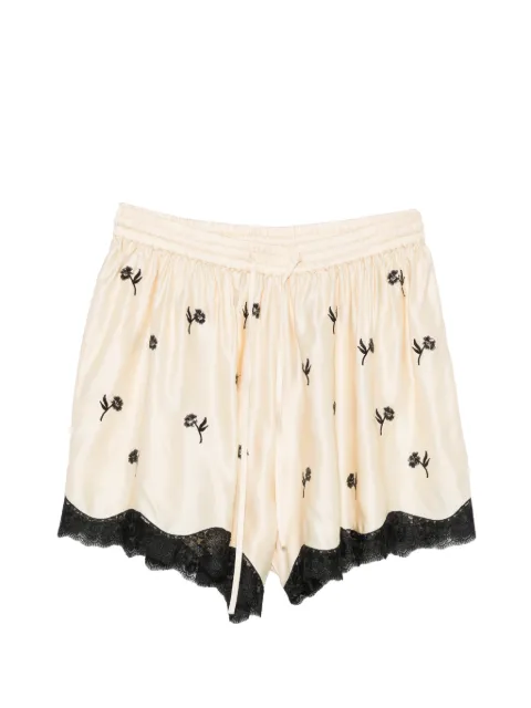 SANDRO embroidered lace-trim shorts Yellow SFPSH00643