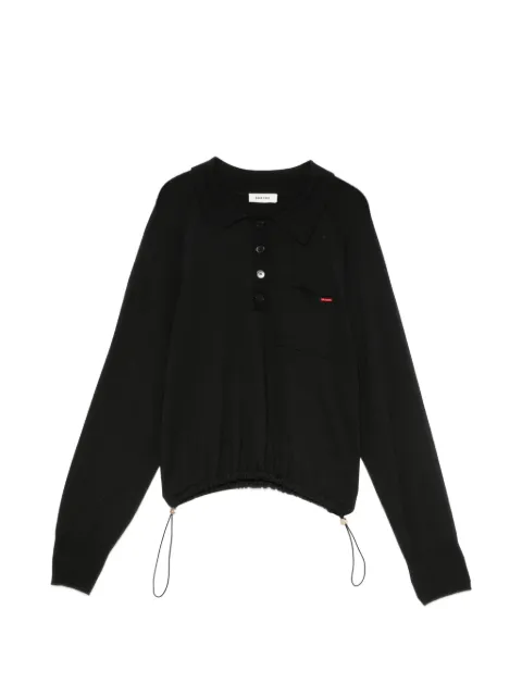SANDRO logo-patch polo top Black SFPPU02880
