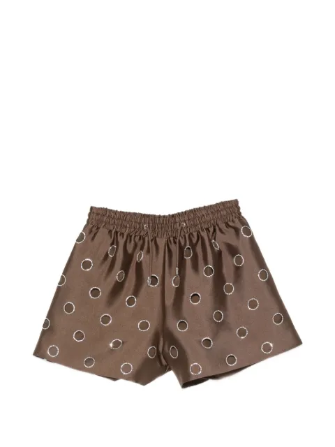 SANDRO rhinestone-embellished cut-out shorts Brown SFPSH00640