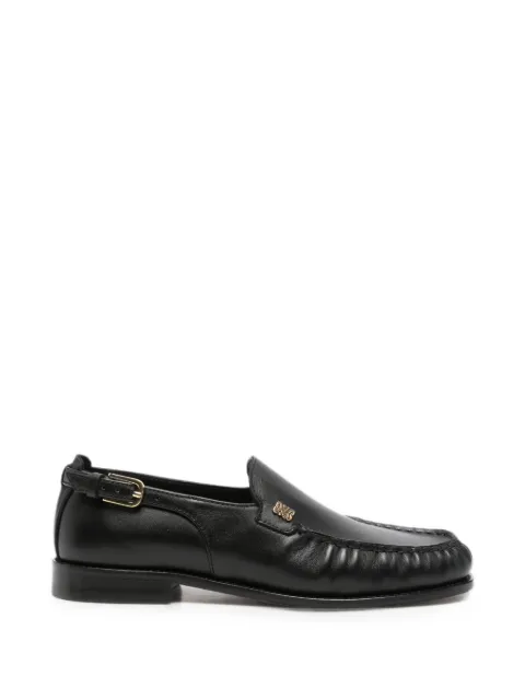 SANDRO buckle-detail leather loafers Black SFACH01530