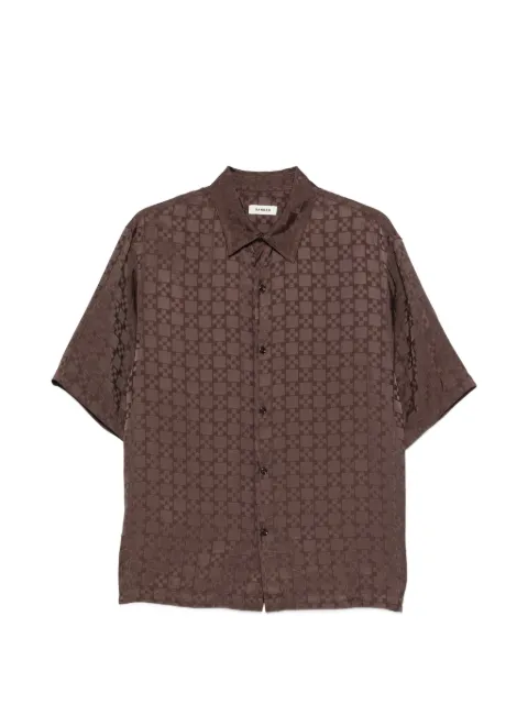 SANDRO monogram-pattern shirt Brown SHPCM01644