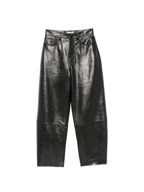 SANDRO leather wide-leg trousers Black SFPPA01982