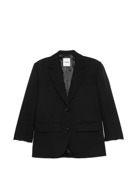 SANDRO satin-back wool blazer Black SFPVE01353
