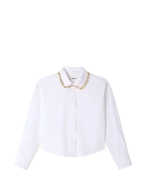 SANDRO beaded-collar shirt White SFPCM01762