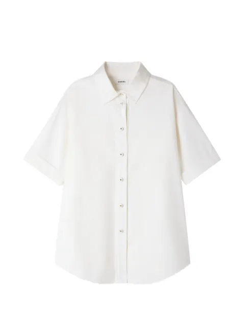 SANDRO pleated-back oversized shirt Neutrals SFPCM01730