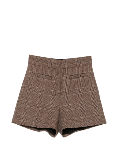 SANDRO check-pattern tailored shorts Brown SFPSH00679