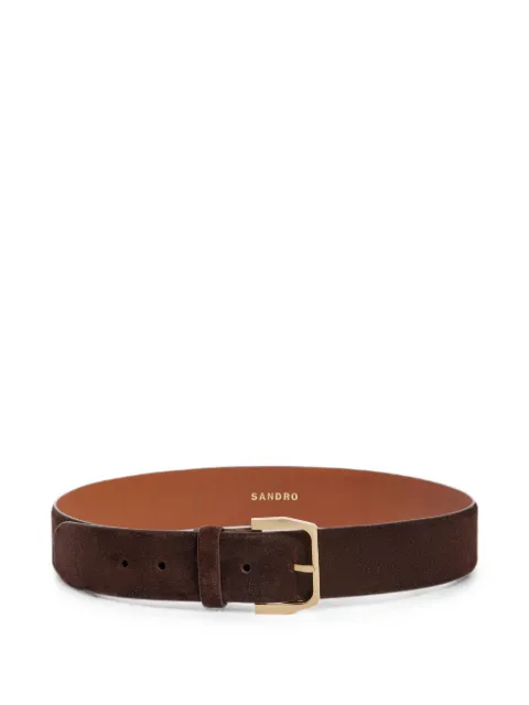 SANDRO suede buckle-fastening belt Brown SFACE00508