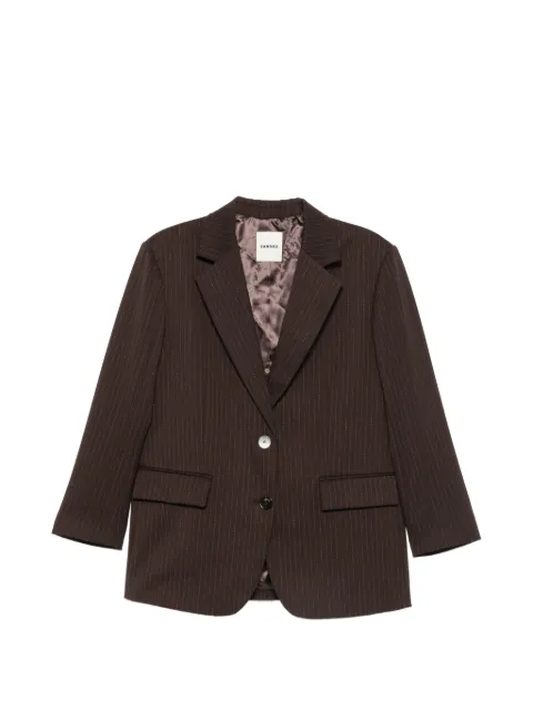 SANDRO pinstripe-pattern blazer Brown SFPVE01392