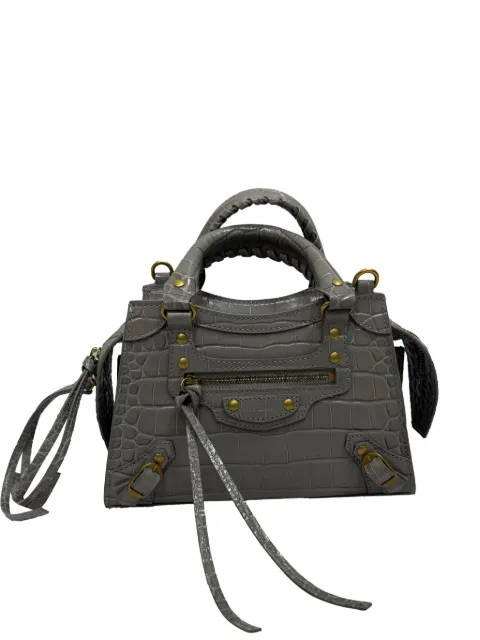 Balenciaga Pre-Owned Mini Neo Classic City croc-embossed handbag Grey RFCPUGBBA720108W